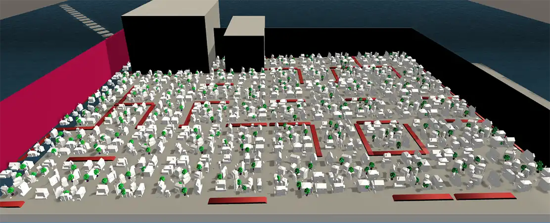 an early prototype of our interactive wall in unity