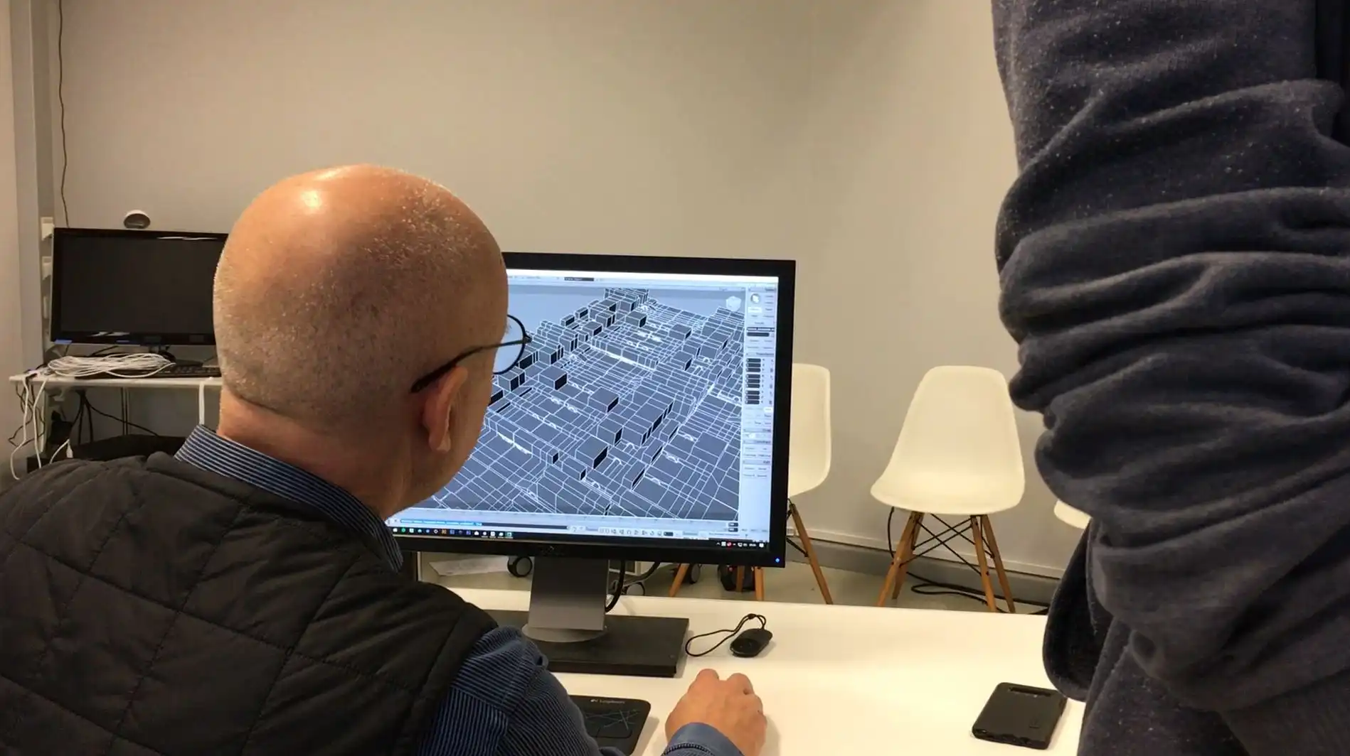 michael working on ground floor